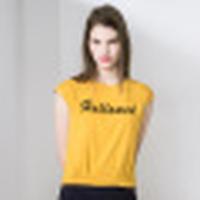 诗萌2018T恤夏新品韩版潮流字母T修身短款百搭校园风T恤