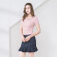 诗萌2018夏季新品T恤百搭学院风镂空显瘦显气质淑女上衣T恤