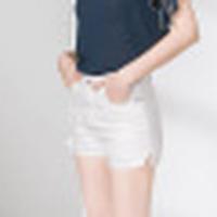 诗萌休闲裤短裤女装夏季牛仔裤简约复古风舒适百搭紧身性感牛仔裤