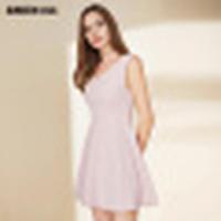 诗萌无袖连衣裙女2018春夏新款露背裙子纯色韩版收腰A型背带裙女