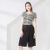 诗萌条纹上衣2018新款夏装中国风复古短袖百搭t恤时尚简约条纹T恤