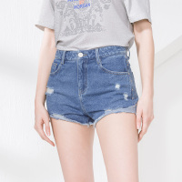 诗萌女牛仔裤短裤夏季新款百搭牛仔蓝修身防走光学院风牛仔裤女款