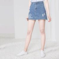 诗萌女装夏季百搭牛仔裙韩版时尚修身俏皮短款纯棉半身裙