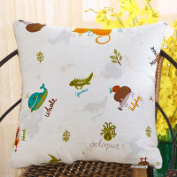 细工坊家纺聚酯纤维沙发车载抱枕40*40cm办公室靠垫床头靠枕卡通午休靠枕可爱动物萌萌哒宠物花园