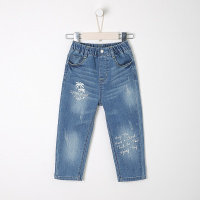 moomoo童装儿童长裤男童牛仔裤2018新款春秋中大童休闲裤子宝宝