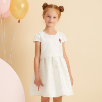 moomoo童装女童精致提花梭织连衣裙