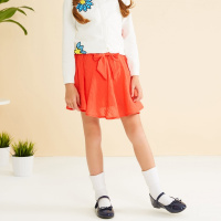 moomoo夏季裙子女童装甜美可爱短裙休闲系带蝴蝶结半身裙
