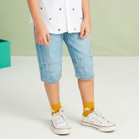moomoo童装男童裤子休闲牛仔裤夏装纯棉五分裤男