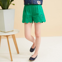 moomoo夏季裤子荷叶边纯色休闲裤时尚短裤女童装