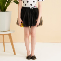 moomoo童装女童淑女网纱半裙2017新款中大童裙子女短裙