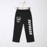 moomoo童装男童针织裤2018春装新品中大童字母印花休闲长裤