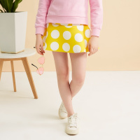 moomoo童装女童淑女半身裙2017春季新款中大童波点印花裙儿童短裙