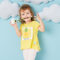 moomoo女短袖T恤2017夏季新款儿童体恤女童装