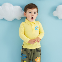 moomoo童装2017春装新款男婴童长袖T恤宝宝翻领polo衫男