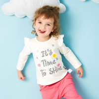 moomoo童装女婴童长袖恤2017新款宝宝卫衣儿童上衣