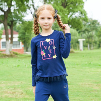 美特斯邦威童装女童夏装短袖T恤2017新款中大童休闲体恤