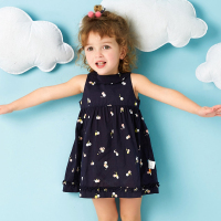 moomoo童装小孩衣服儿童夏装女无袖连衣裙2017新款休闲裙子背心裙