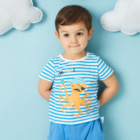 moomoo童装男婴童印花休闲短袖T恤2017新款圆领上衣