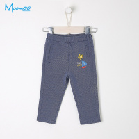 moomoo童装男幼童长裤春2018新品小宝宝儿童仿牛仔针织裤子