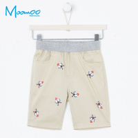 moomoo童装男童短裤夏季新款2018学生中大童休闲印花五分裤