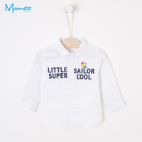 moomoo儿童衬衫2018春季新款男幼童装小宝宝印花长袖衬衫