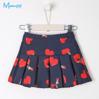 moomoo儿童衣服童装2018年新品春秋女中童迪士尼百褶裙中大童裙子