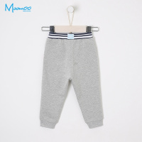 moomoo童装男幼童长裤春秋装2018新款撞色针织休闲长裤子小宝宝
