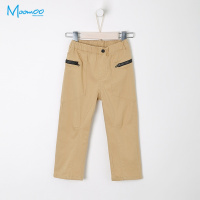 moomoo童装男童休闲长裤2018春新品中大童学生拉链口袋长裤