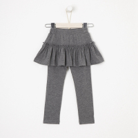 moomoo童装女童打底裙裤2018春季新款中大童纯色花边裙裤女