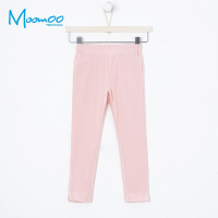 moomoo童装女童打底裤2018新款春装中大童学生纯色休闲长裤