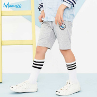 moomoo童装男中童短裤夏装2018新款中大童纯色休闲五分裤男