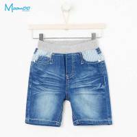 moomoo童装男童牛仔短裤2018夏季新款中大童学生纯色五分裤