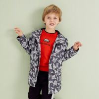 moomoo童装春秋季男童风衣2017新款中大童中长款外套男