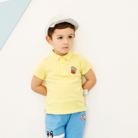 moomoo童装男幼童短袖T恤2018年夏季新品POLO短袖恤纯色