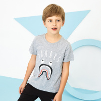 moomoo童装男童短袖T恤中大童学生休闲纯棉上衣2018夏季790160