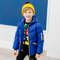 moomoo男童短款连帽羽绒服2017冬季新款中大童羽绒服606032