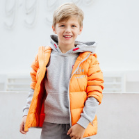 moomoo童装男中大童拉链羽绒外套2017新款幼童羽绒服606045