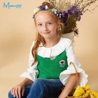 moomoo童装女童3-15岁针织背心马甲秋季新款儿童宝宝毛线背心