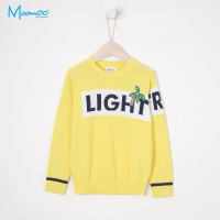 moomoo童装男中童休闲撞色套头毛衫