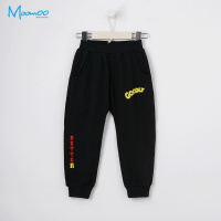 moomoo童装2018新款男中童时尚落裆针织长裤