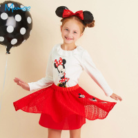 moomoo针织上衣女童装迪士尼休闲长袖T恤女