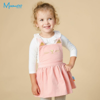 moomoo童装女幼童背带短裙春季新款小宝宝松紧腰短裙