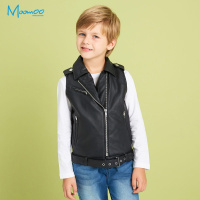 moomoo男童潮流PU马甲