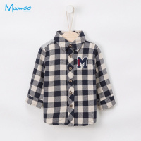 moomoo童装男婴童多彩撞色格子长袖衬衫