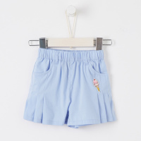 米喜迪mecity童装2018夏装新款女童侧面压褶休闲短裤