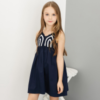 米喜迪mecity童装2018夏装新款女童毛织胸杯带连衣裙