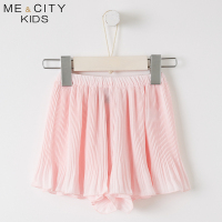 米喜迪mecity童装2018夏装新款女童百褶休闲短裤