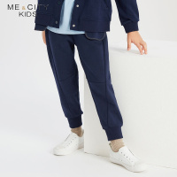 米喜迪mecity童装男童秋装2018新款裤子竖向分割设计儿童长裤