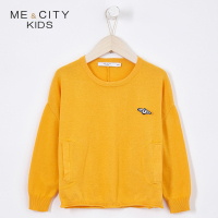 米喜迪mecity童装2018秋新款男童廓形插袋设计长袖毛衫