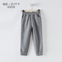 米喜迪mecity童装男童秋装2018新款裤子织带装饰拉链口袋长裤